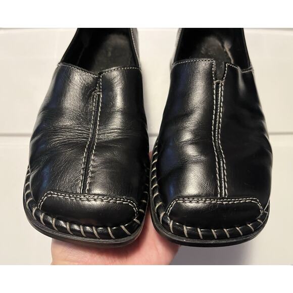 Rieker Women’s Size 6.5 US Leather Comfort Loafer Black Square Toe Slip On - Picture 5 of 11